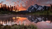 Lake under sunset