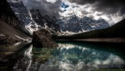 Huge stone in a pond