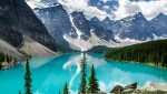 Blue lake with mountains